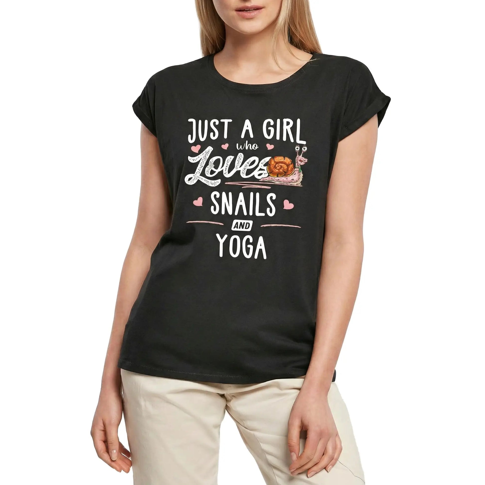 Women's Graphic T-Shirt Just A Girl Who Loves Snails And Yoga Meditation Ladies Limited Edition Short Sleeve Tee-Shirt Vintage Birthday Gift Novelty