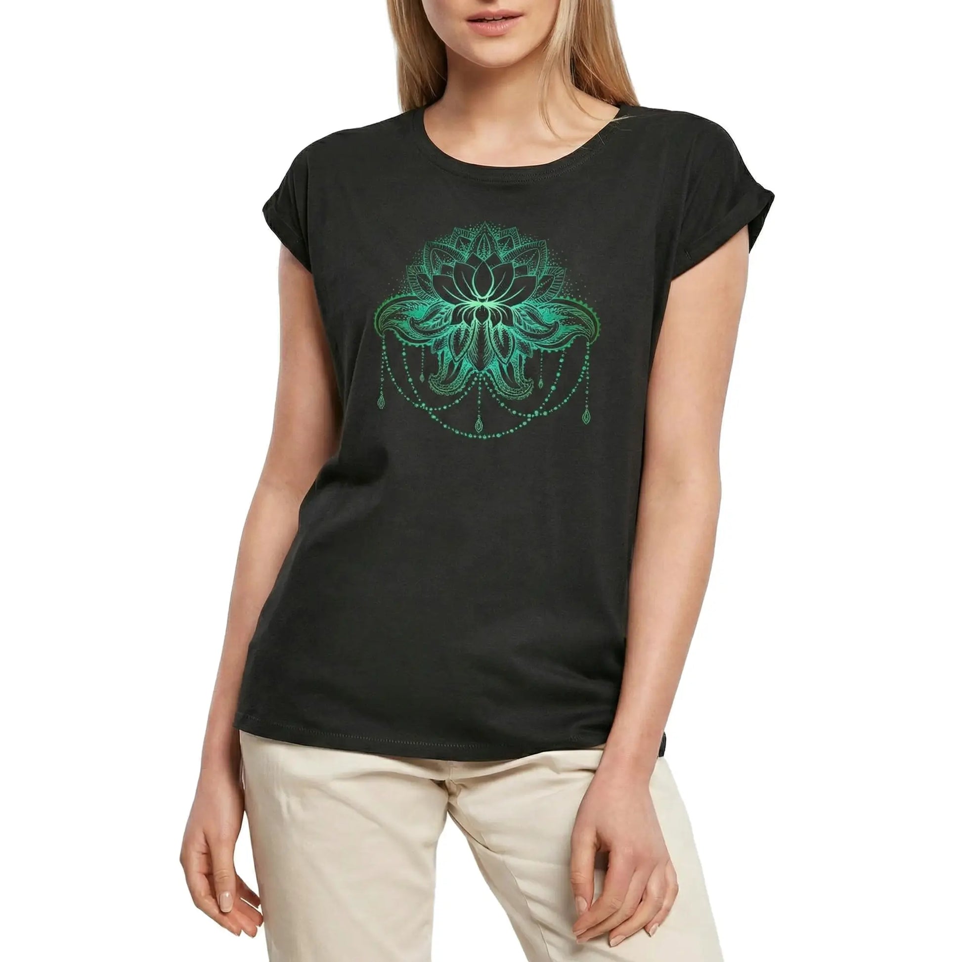Women's Graphic T-Shirt Lotus Flower Bohemian - Spiritual Meditation Yoga Ladies Limited Edition Short Sleeve Tee-Shirt Vintage Birthday Gift Novelty