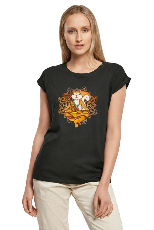 Women's Graphic T-Shirt Squirrel Yoga Meditate Yoga Peace Ladies Limited Edition Short Sleeve Tee-Shirt Vintage Birthday Gift Novelty