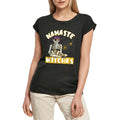 Women's Graphic T-Shirt Namaste Witches Yoga Peace Ladies Limited Edition Short Sleeve Tee-Shirt Vintage Birthday Gift Novelty