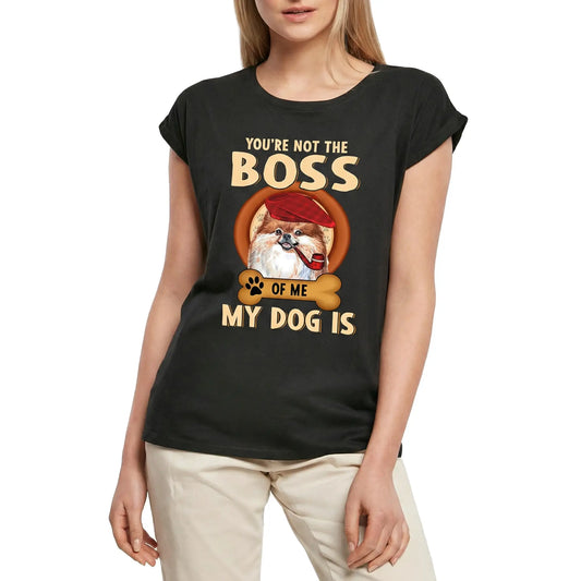 Women's Graphic T-Shirt My Dog Is Pomeranian Dog Lover Ladies Limited Edition Short Sleeve Tee-Shirt Vintage Birthday Gift Novelty