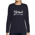 Women’s Graphic Sweatshirt Blessed Thankful Thanksgiving Limited Edition Long Sleeve Ladies Sweater Vintage Birthday Gift Novelty Pullover