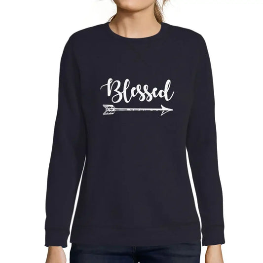 Women’s Graphic Sweatshirt Blessed Thankful Thanksgiving Limited Edition Long Sleeve Ladies Sweater Vintage Birthday Gift Novelty Pullover