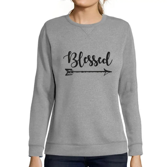 Women’s Graphic Sweatshirt Blessed Thankful Thanksgiving Limited Edition Long Sleeve Ladies Sweater Vintage Birthday Gift Novelty Pullover