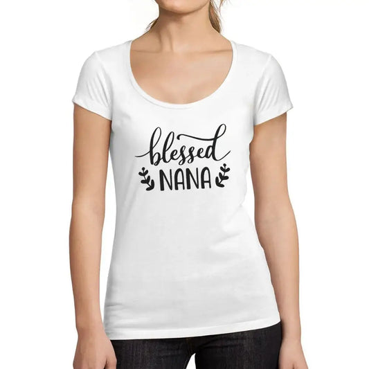 Women's Graphic T-Shirt Blessed Nana Funny Thanksgiving Limited Edition Short Sleeve Tee-Shirt Vintage Birthday Gift Ladies Novelty