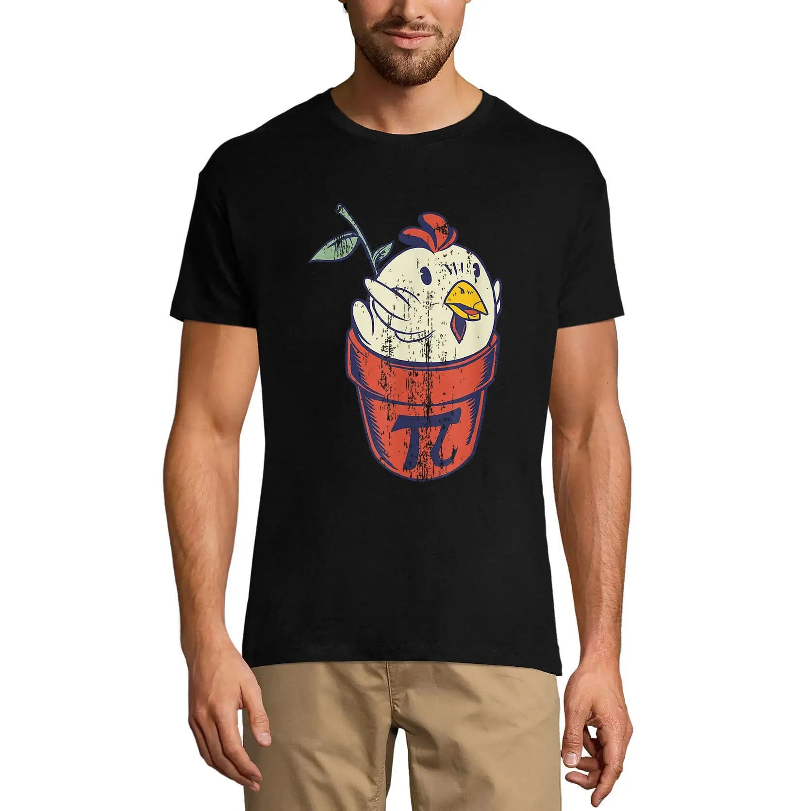 Men's Graphic T-Shirt Chicken Pot Pi Day Geek Limited Edition Short Sleeve Tee-Shirt Vintage Birthday Gift Novelty