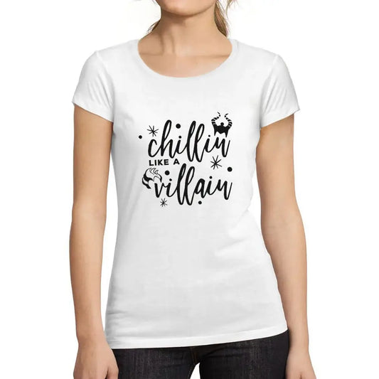 Women's Graphic T-Shirt Organic Chillin Like A Villain Shirt Maleficent Ladies Limited Edition Short Sleeve Tee-Shirt Vintage Birthday Gift Novelty