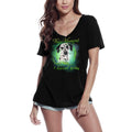Women's Graphic T-Shirt V Neck The Moment I Saw You I Loved You - Cute Dalmatian Dog Paw Funny Ladies Limited Edition Short Sleeve Tee-Shirt Vintage Birthday Gift Novelty