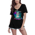 Women's Graphic T-Shirt V Neck Hope Is Passion - Cute Dalmatian Dog Paw Funny Ladies Limited Edition Short Sleeve Tee-Shirt Vintage Birthday Gift Novelty