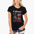 Women's Graphic T-Shirt Organic A Woman Can Not Survive On Wine - French Bulldog Dog Lover Ladies Limited Edition Short Sleeve Tee-Shirt Vintage Birthday Gift Novelty