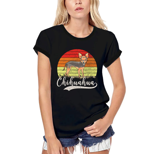 Women's Graphic T-Shirt Organic Chihuahua Breed Eco-Friendly Ladies Limited Edition Short Sleeve Tee-Shirt Vintage Birthday Gift Novelty