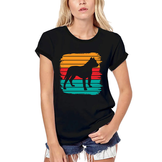 Women's Graphic T-Shirt Organic Pitbull Breed Eco-Friendly Ladies Limited Edition Short Sleeve Tee-Shirt Vintage Birthday Gift Novelty