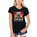 Women's Graphic T-Shirt Organic Pug Retro Eco-Friendly Ladies Limited Edition Short Sleeve Tee-Shirt Vintage Birthday Gift Novelty
