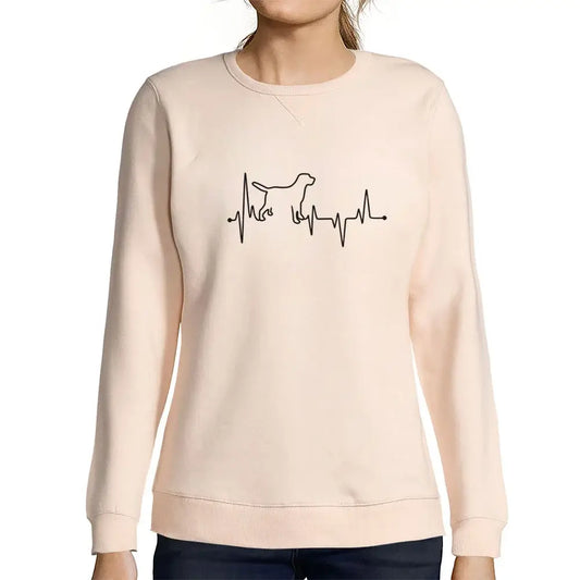 Women’s Graphic Sweatshirt Dog Lover Heartbeat Eco-Friendly Limited Edition Long Sleeve Ladies Sweater Vintage Birthday Gift Novelty Pullover