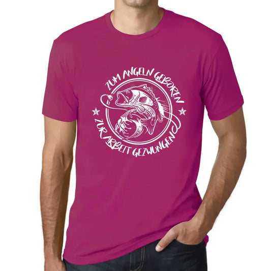 Men's Graphic T-Shirt Born to fish, forced to work – Zum Angeln Geboren Zum Arbeit Gezwungen – Limited Edition Short Sleeve Tee-Shirt Vintage Birthday Gift Novelty