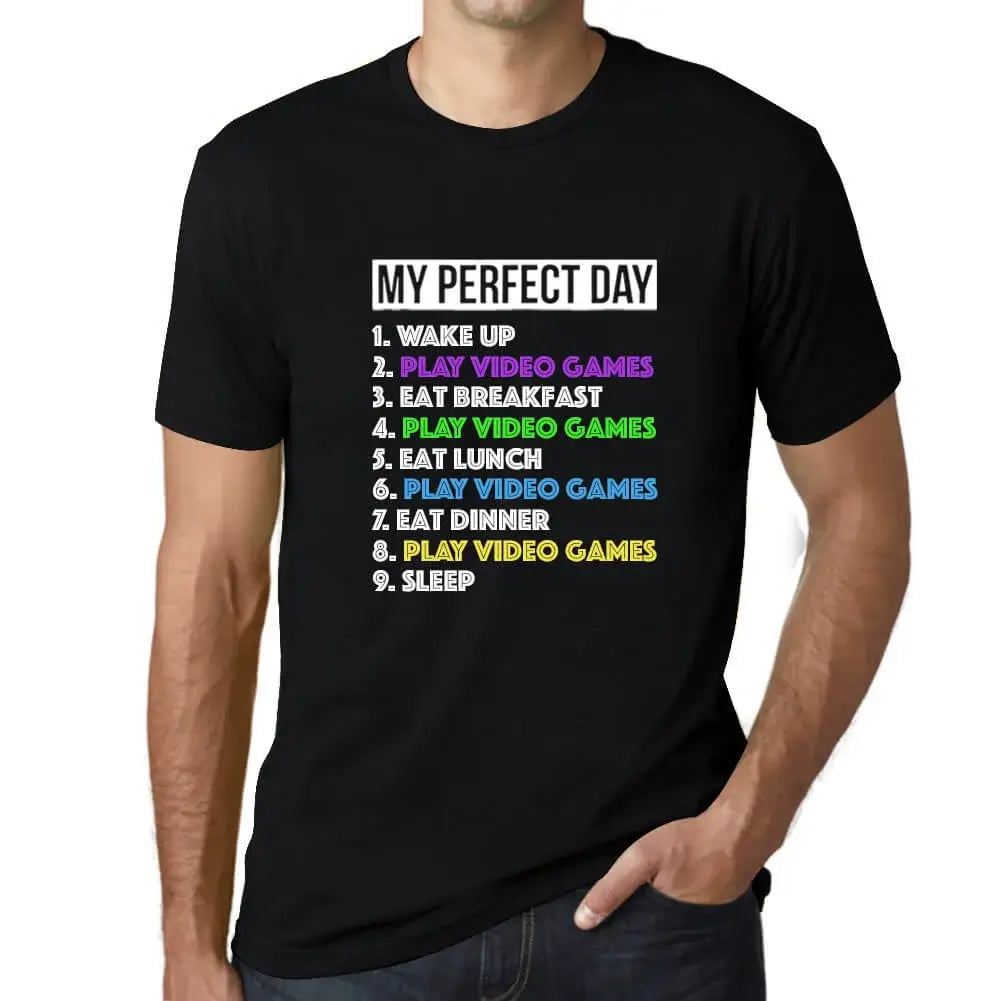Men's Graphic T-Shirt Video Games My Perfect Day Esports Eco-Friendly Limited Edition Short Sleeve Tee-Shirt Vintage Birthday Gift Novelty