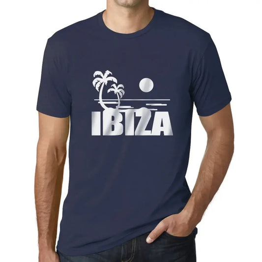 Men's Graphic T-Shirt Sea, Palms & Sunshine At Ibiza Eco-Friendly Limited Edition Short Sleeve Tee-Shirt Vintage Birthday Gift Novelty
