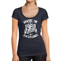 Women's Graphic T-Shirt Made in 1989 35th Birthday Anniversary 35 Year Old Gift 1989 Vintage Eco-Friendly Ladies Short Sleeve Novelty Tee
