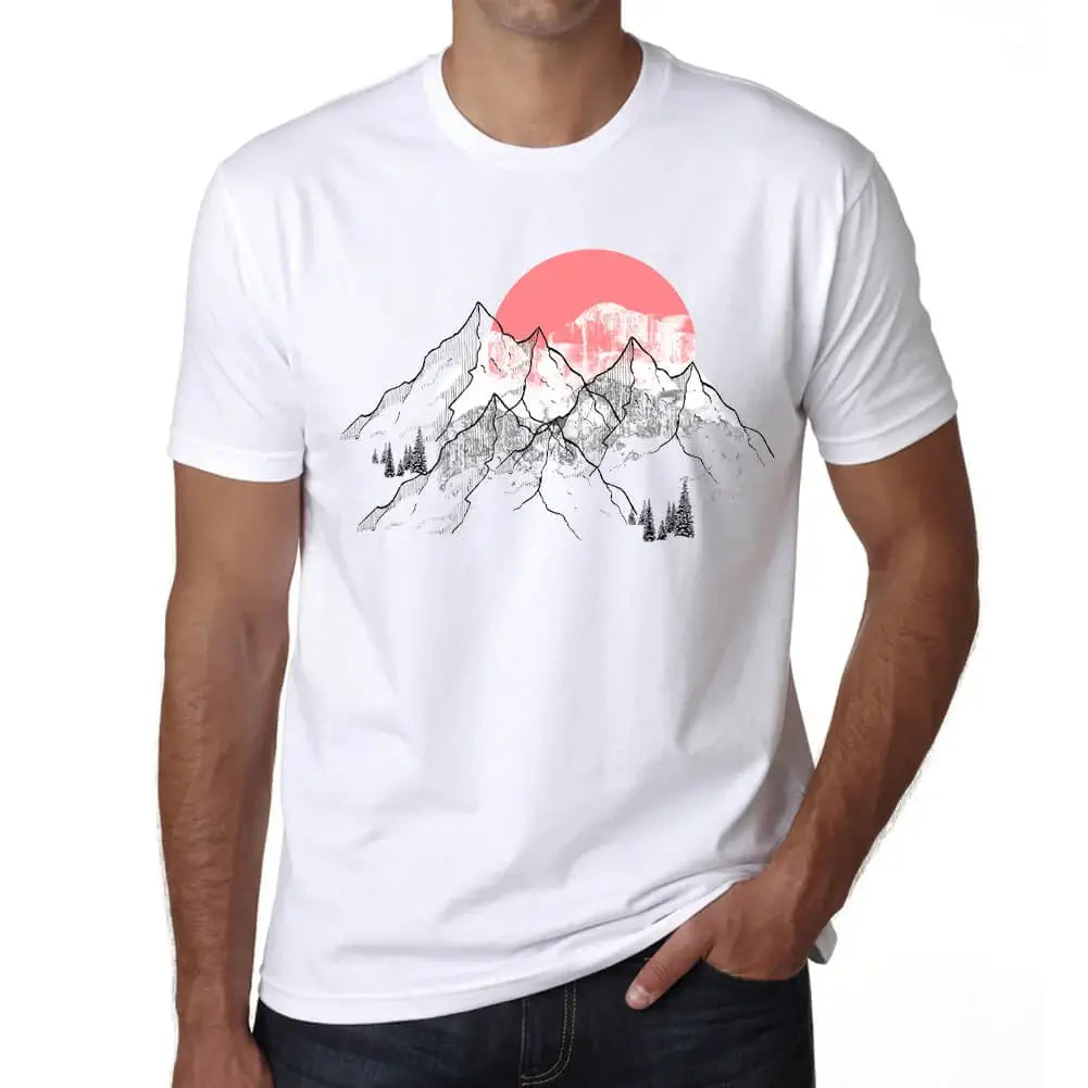 Men's Graphic T-Shirt Mountain Sunrise Limited Edition Short Sleeve Tee-Shirt Vintage Birthday Gift Novelty
