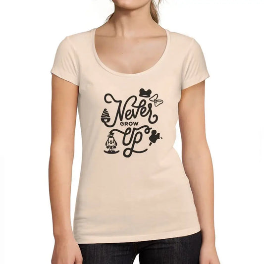 Women's Graphic T-Shirt Never Grow Up Limited Edition Short Sleeve Tee-Shirt Vintage Birthday Gift Ladies Novelty