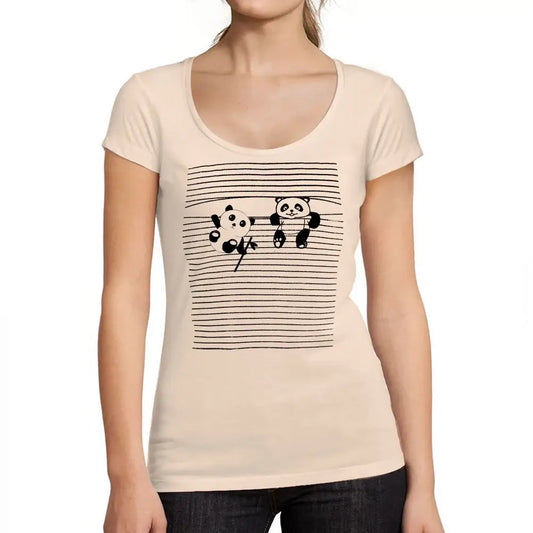 Women's Graphic T-Shirt Stripes Panda Limited Edition Short Sleeve Tee-Shirt Vintage Birthday Gift Ladies Novelty