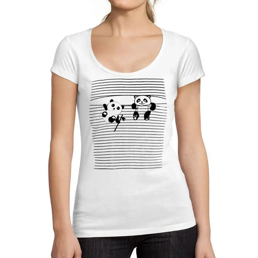 Women's Graphic T-Shirt Stripes Panda Limited Edition Short Sleeve Tee-Shirt Vintage Birthday Gift Ladies Novelty