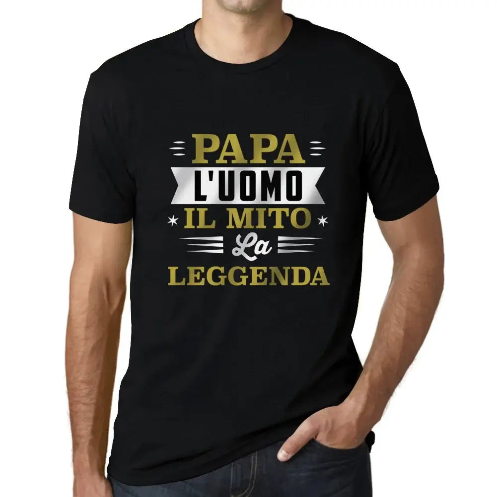 Men's Graphic T-Shirt Papa L'uomo Il Mito+ La Leggenda Eco-Friendly Limited Edition Short Sleeve Tee-Shirt Vintage Birthday Gift Novelty