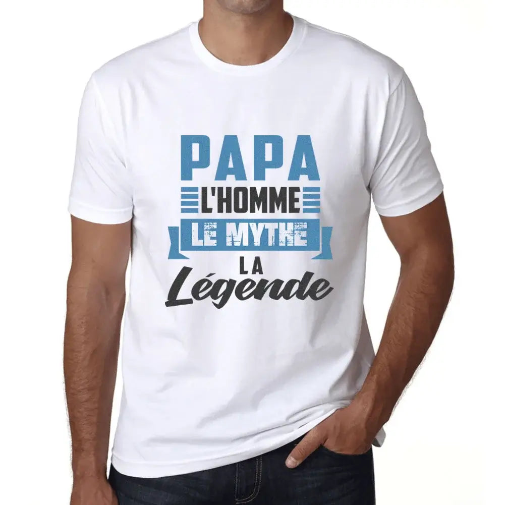 Men's Graphic T-Shirt Papa El'homme Le Mythe Légende Eco-Friendly Limited Edition Short Sleeve Tee-Shirt Vintage Birthday Gift Novelty