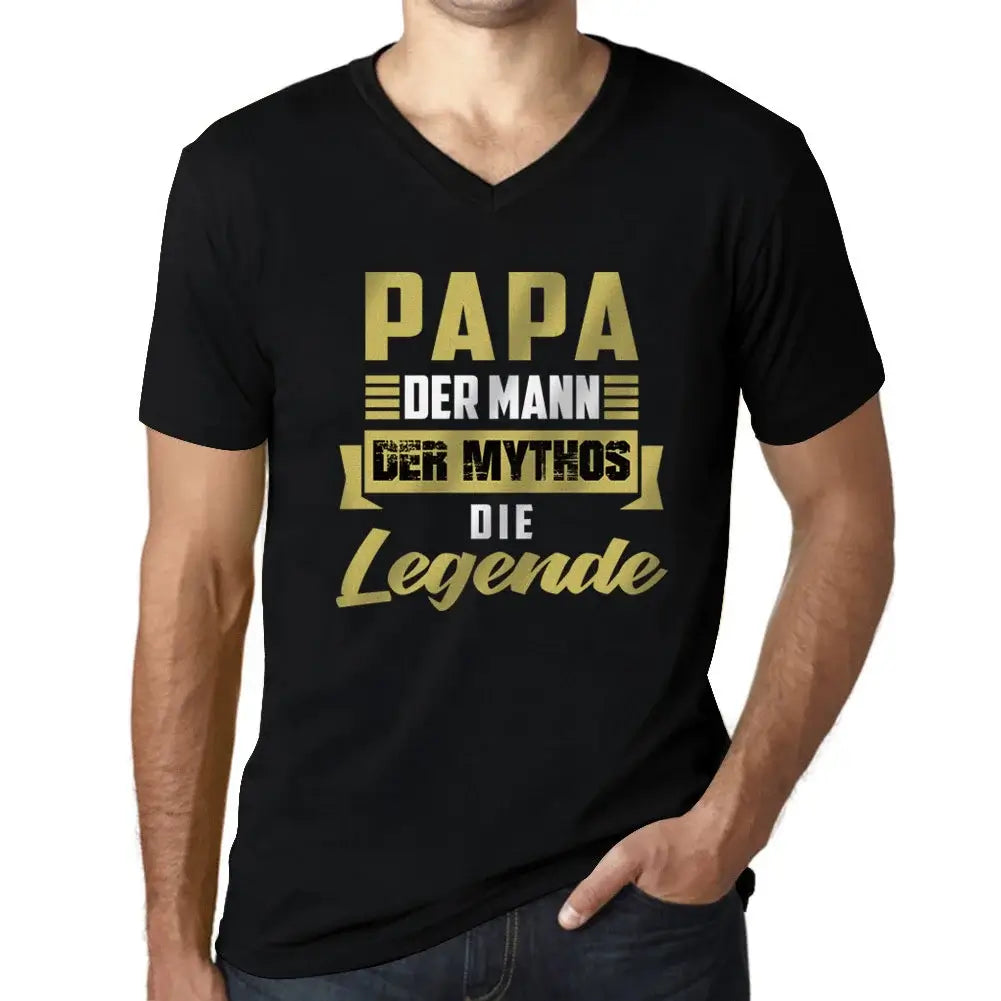 Men's Graphic T-Shirt V Neck Papa Eder Mann Der Mythos Die Legende Eco-Friendly Limited Edition Short Sleeve Tee-Shirt Vintage Birthday Gift Novelty