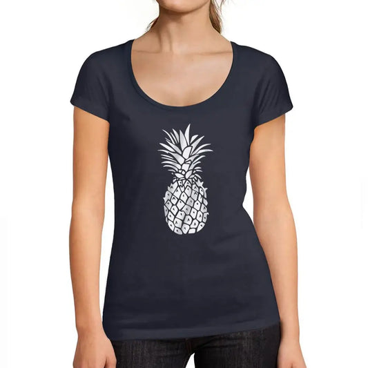 Women's Graphic T-Shirt Pineapple Funny Print Summer S Limited Edition Short Sleeve Tee-Shirt Vintage Birthday Gift Ladies Novelty