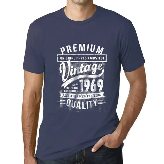 Men's Graphic T-Shirt Original Parts (Mostly) Aged to Perfection 1969 55th Birthday Anniversary 55 Year Old Gift 1969 Vintage Eco-Friendly Short Sleeve Novelty Tee