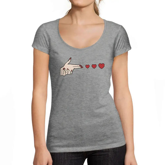 Women's Graphic T-Shirt Shooting Heart Love Limited Edition Short Sleeve Tee-Shirt Vintage Birthday Gift Ladies Novelty