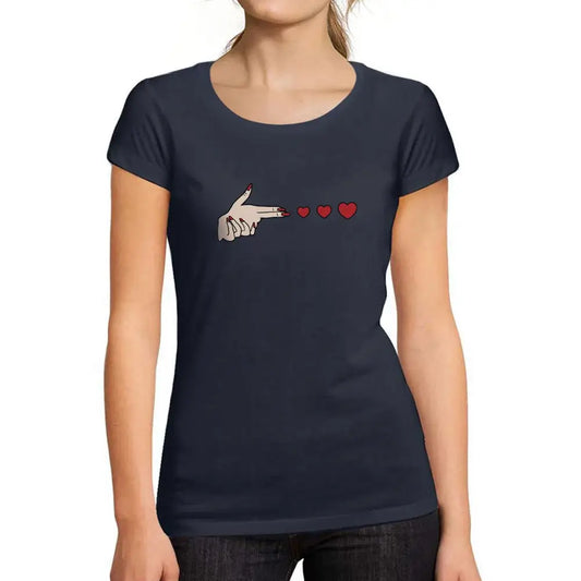 Women's Graphic T-Shirt Organic Shooting Heart Love Ladies Limited Edition Short Sleeve Tee-Shirt Vintage Birthday Gift Novelty