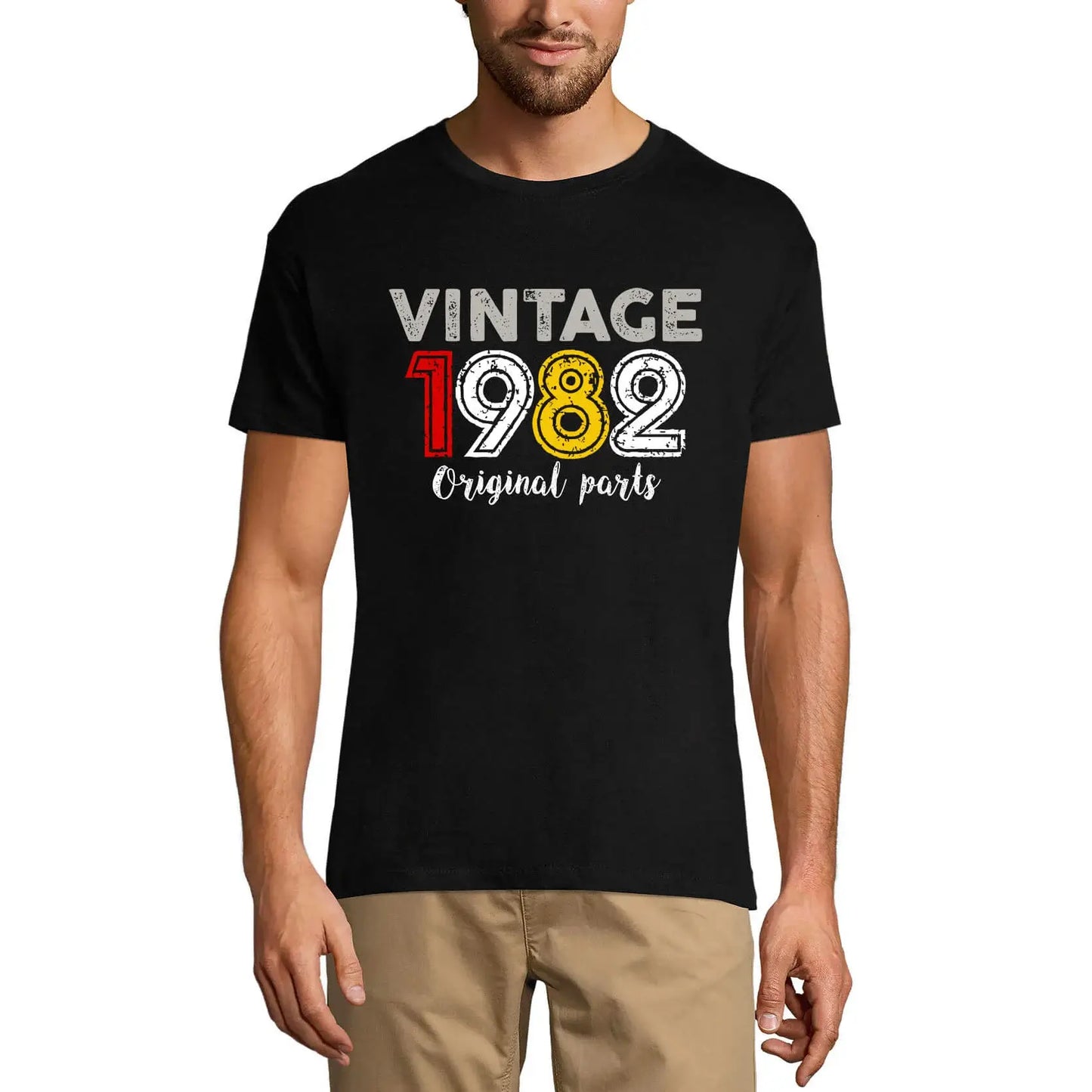 Men's Graphic T-Shirt Original Parts 1982 42nd Birthday Anniversary 42 Year Old Gift 1982 Vintage Eco-Friendly Short Sleeve Novelty Tee