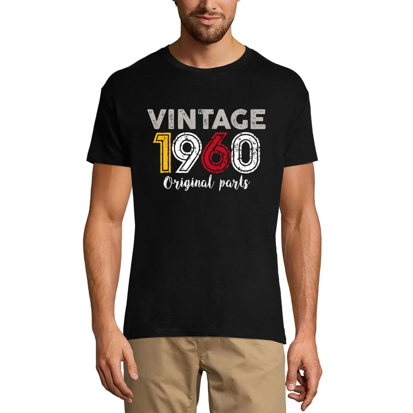 Men's Graphic T-Shirt Original Parts 1960 64th Birthday Anniversary 64 Year Old Gift 1960 Vintage Eco-Friendly Short Sleeve Novelty Tee