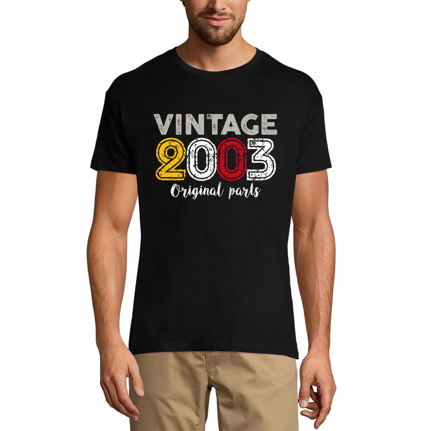Men's Graphic T-Shirt Original Parts 2003 21st Birthday Anniversary 21 Year Old Gift 2003 Vintage Eco-Friendly Short Sleeve Novelty Tee