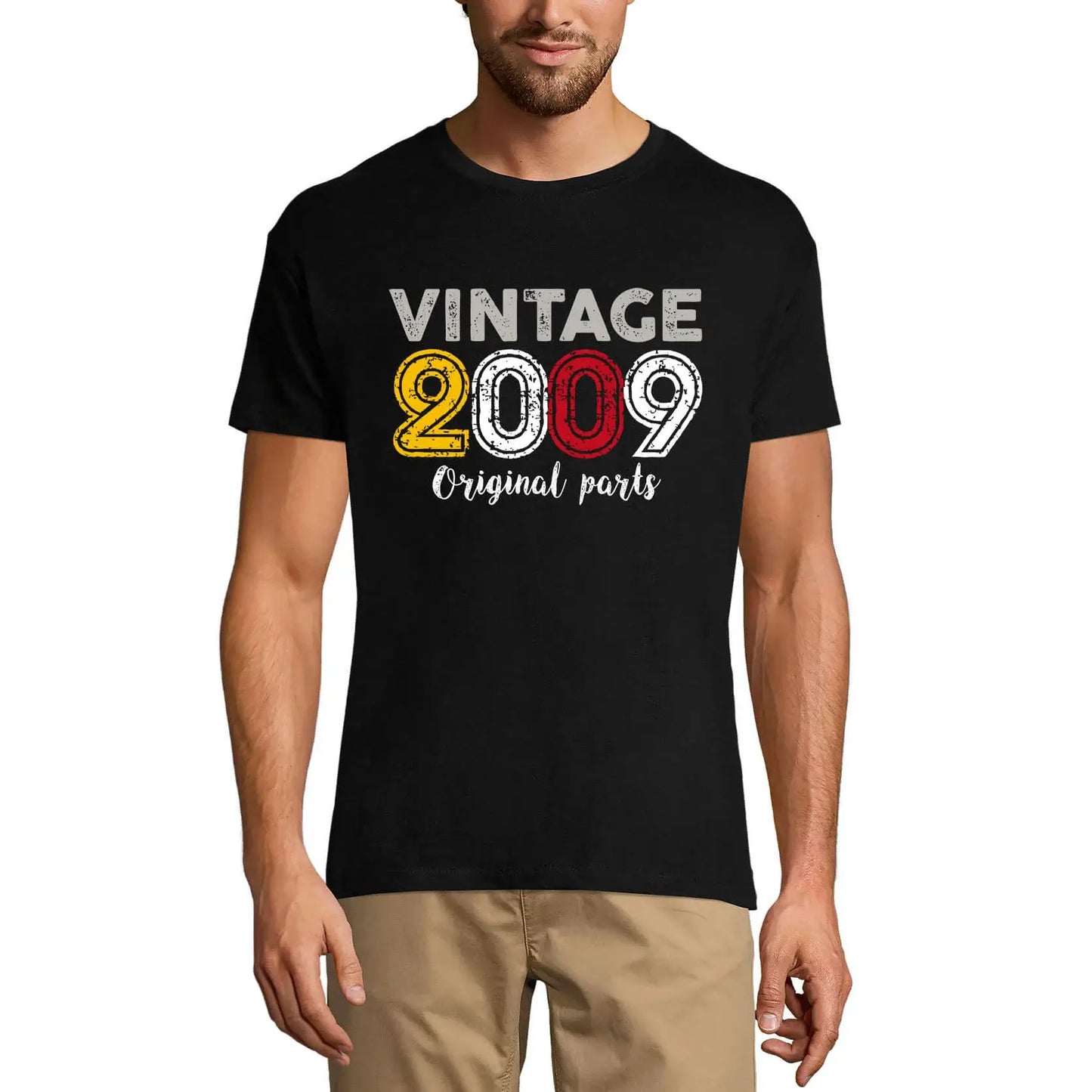 Men's Graphic T-Shirt Original Parts 2009 15th Birthday Anniversary 15 Year Old Gift 2009 Vintage Eco-Friendly Short Sleeve Novelty Tee