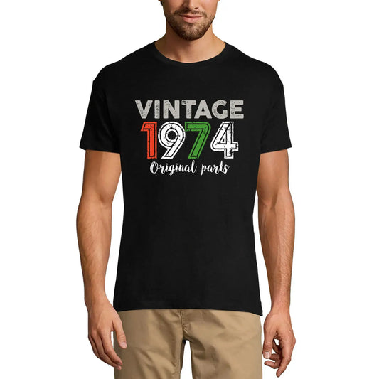 Men's Graphic T-Shirt Original Parts 1974 50th Birthday Anniversary 50 Year Old Gift 1974 Vintage Eco-Friendly Short Sleeve Novelty Tee