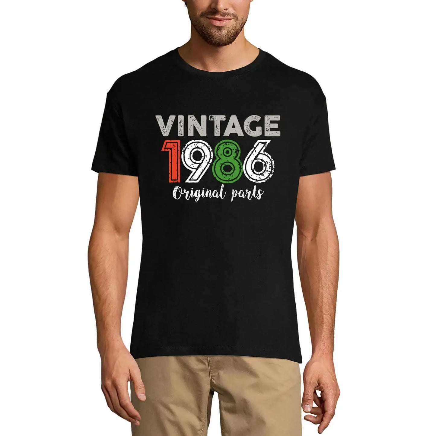Men's Graphic T-Shirt Original Parts 1986 38th Birthday Anniversary 38 Year Old Gift 1986 Vintage Eco-Friendly Short Sleeve Novelty Tee