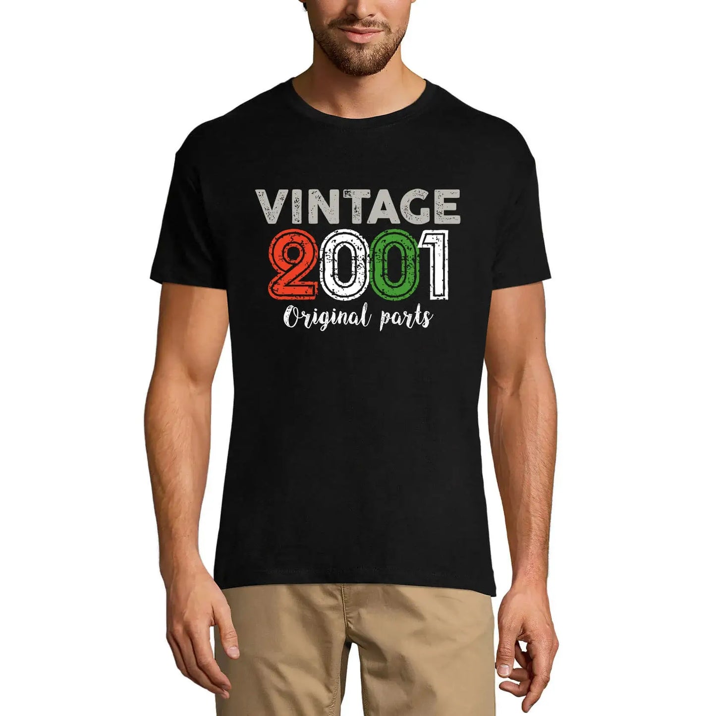 Men's Graphic T-Shirt Original Parts 2001 23rd Birthday Anniversary 23 Year Old Gift 2001 Vintage Eco-Friendly Short Sleeve Novelty Tee