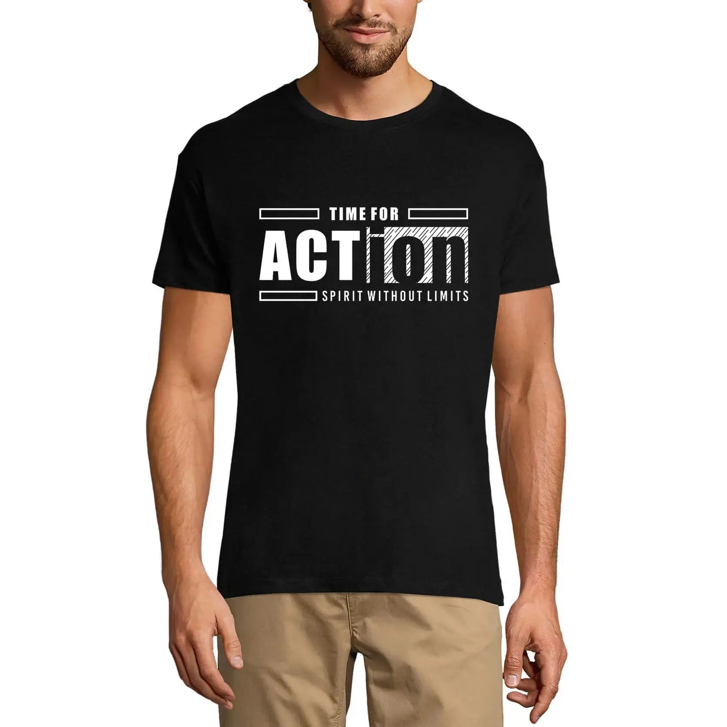 T-shirt noir uni pour hommes