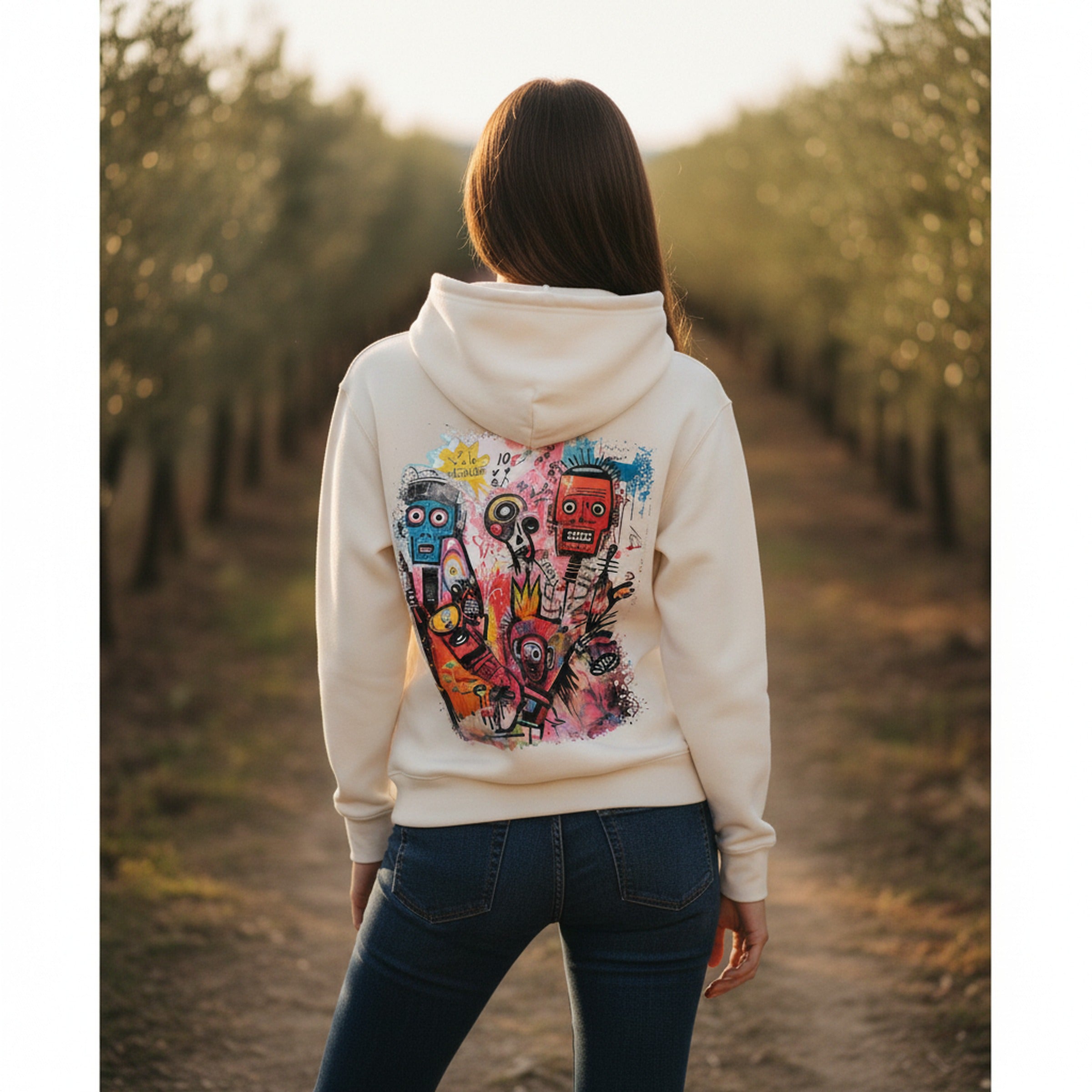 Neon Chaos Women's Hoodie Ecru – ULTRABASIC