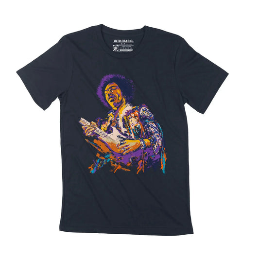 Men's Graphic T-Shirt Guitar Rock Player Purple Haze Limited Edition Short Sleeve Tee-Shirt Vintage Birthday Gift Novelty