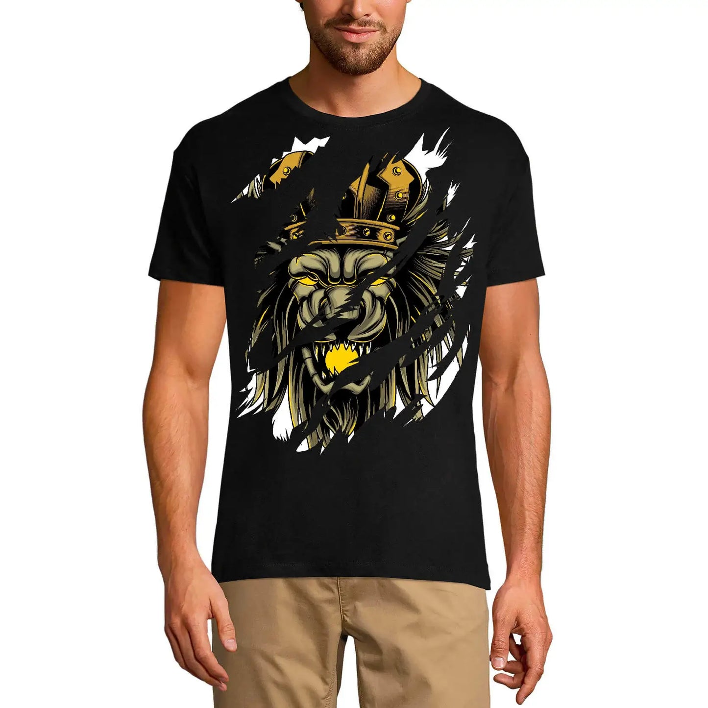 Men's Graphic T-Shirt Lion King Of Jungle Limited Edition Short Sleeve Tee-Shirt Vintage Birthday Gift Novelty