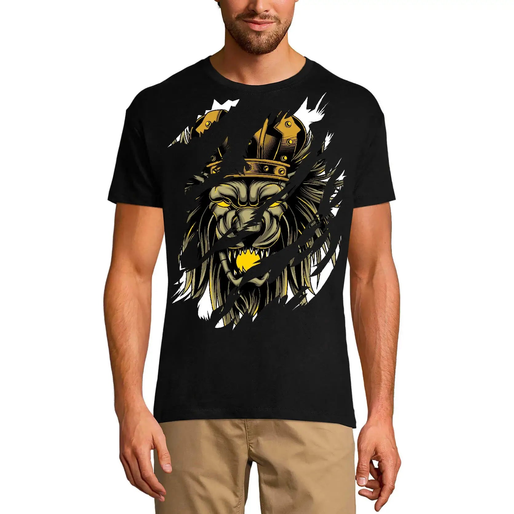 Men's Graphic T-Shirt Lion King Of Jungle Limited Edition Short Sleeve Tee-Shirt Vintage Birthday Gift Novelty