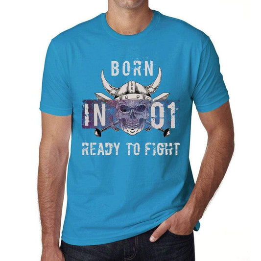 01, Ready to Fight, Men's T-shirt, Blue, Birthday Gift 00390 - Ultrabasic