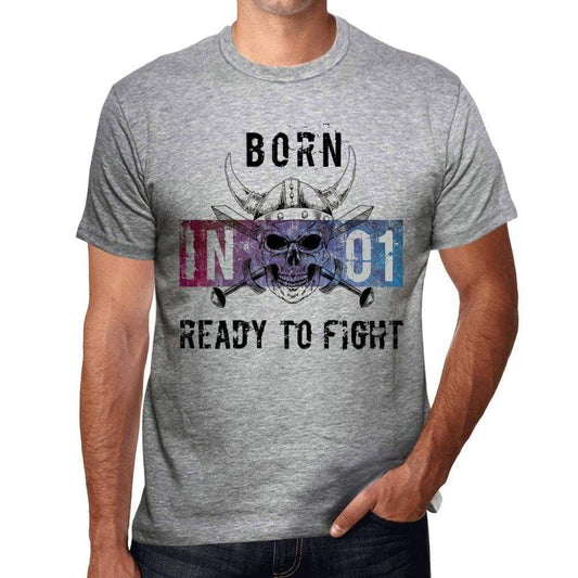+01 Ready to Fight <span>Men's</span> T-shirt Grey Birthday Gift 00389 - ULTRABASIC