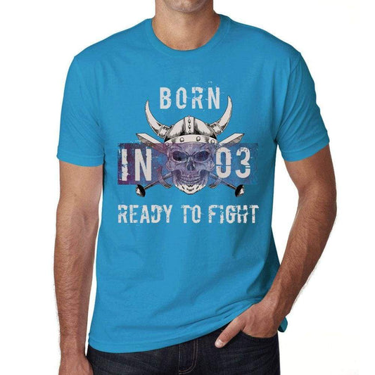 03, Ready to Fight, Men's T-shirt, Blue, Birthday Gift 00390 - Ultrabasic