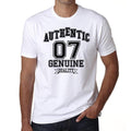 07, Authentic Genuine White, Men's Short Sleeve Round Neck T-shirt 00121