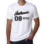 07, Authentic, White, Men's Short Sleeve Round Neck T-shirt 00123 - Ultrabasic